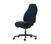 Malmstolen Classic 7000 XL høj, Sort, Select stof, alu fod, 45-56 cm, forstærket stolpe, hjul til hårde gulve