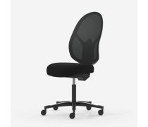 Malmstolen R3 Mesh, Sort select, DUX, sædedybdejustering, medium gas, sort fod, hjul til hårde gulve